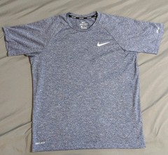 Nike Swim Dri-FIT Shirt Mens Medium Bluish Gray UPF 40+ Short Sleeve