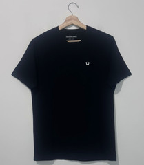 True Religion Mens T Shirt S Cotton Black Short Sleeve Crew Neck Tee Logo