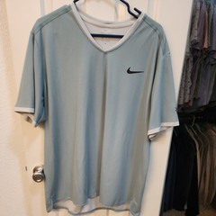 Tennis v-neck shirt Nike Federer Hopman cup Perth 2017 XXL green and grey
