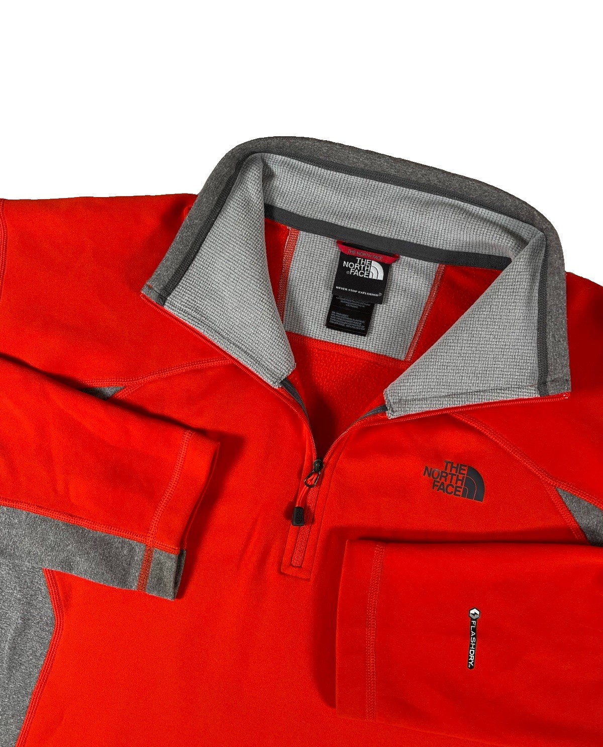 The North Face Flash Dry Orange Fleece Lined Quarter Zip Pullover Men’s Medium gallery