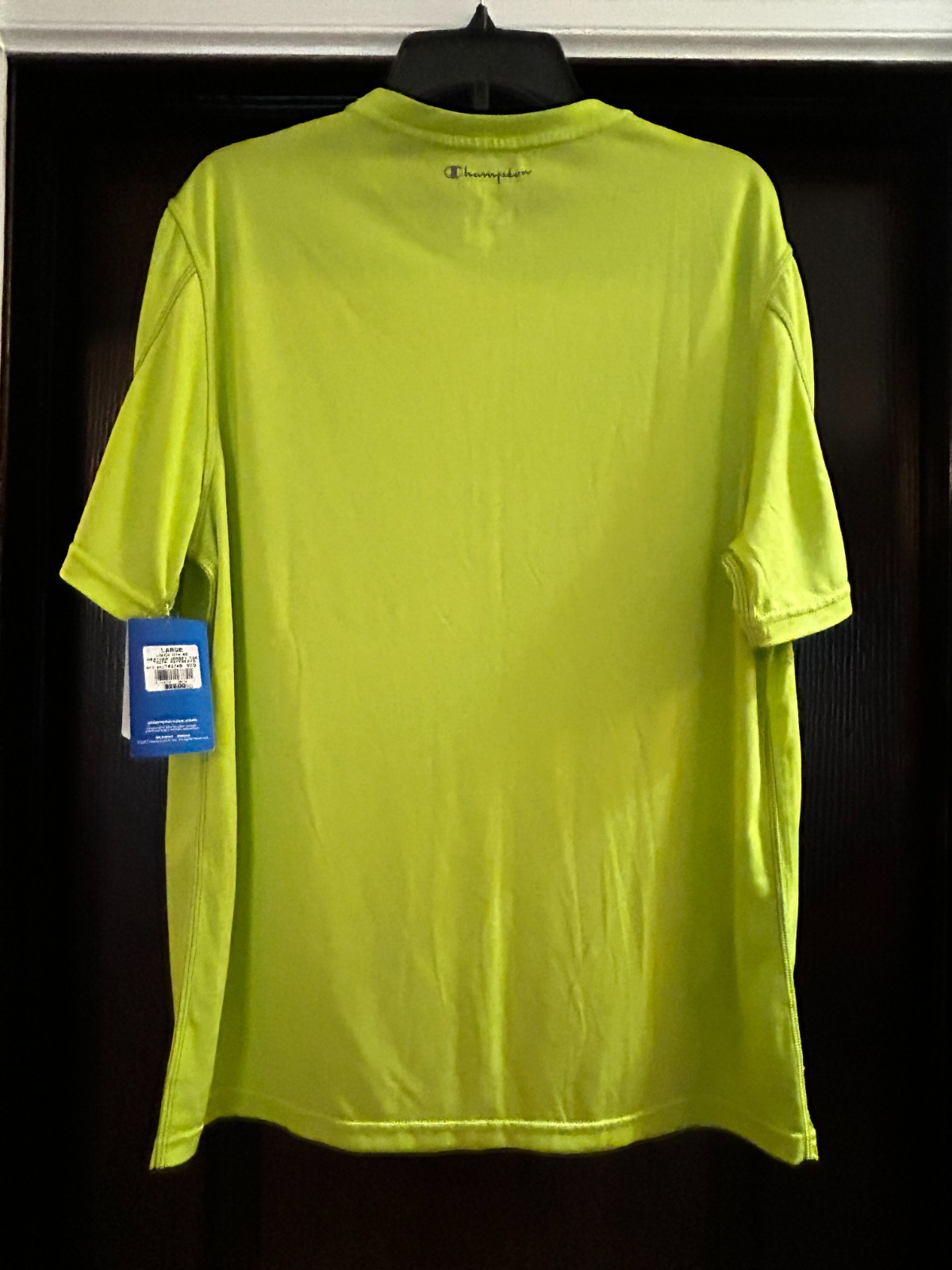 Men's Champion Powertrain Quick Dry Performance Lime Green Shirt Size L *NWT* gallery