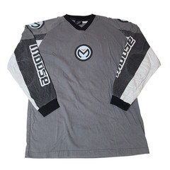 Moose Shirt Mens Small Gray Motocross Jersey Long Sleeve Racing Top Colorblock