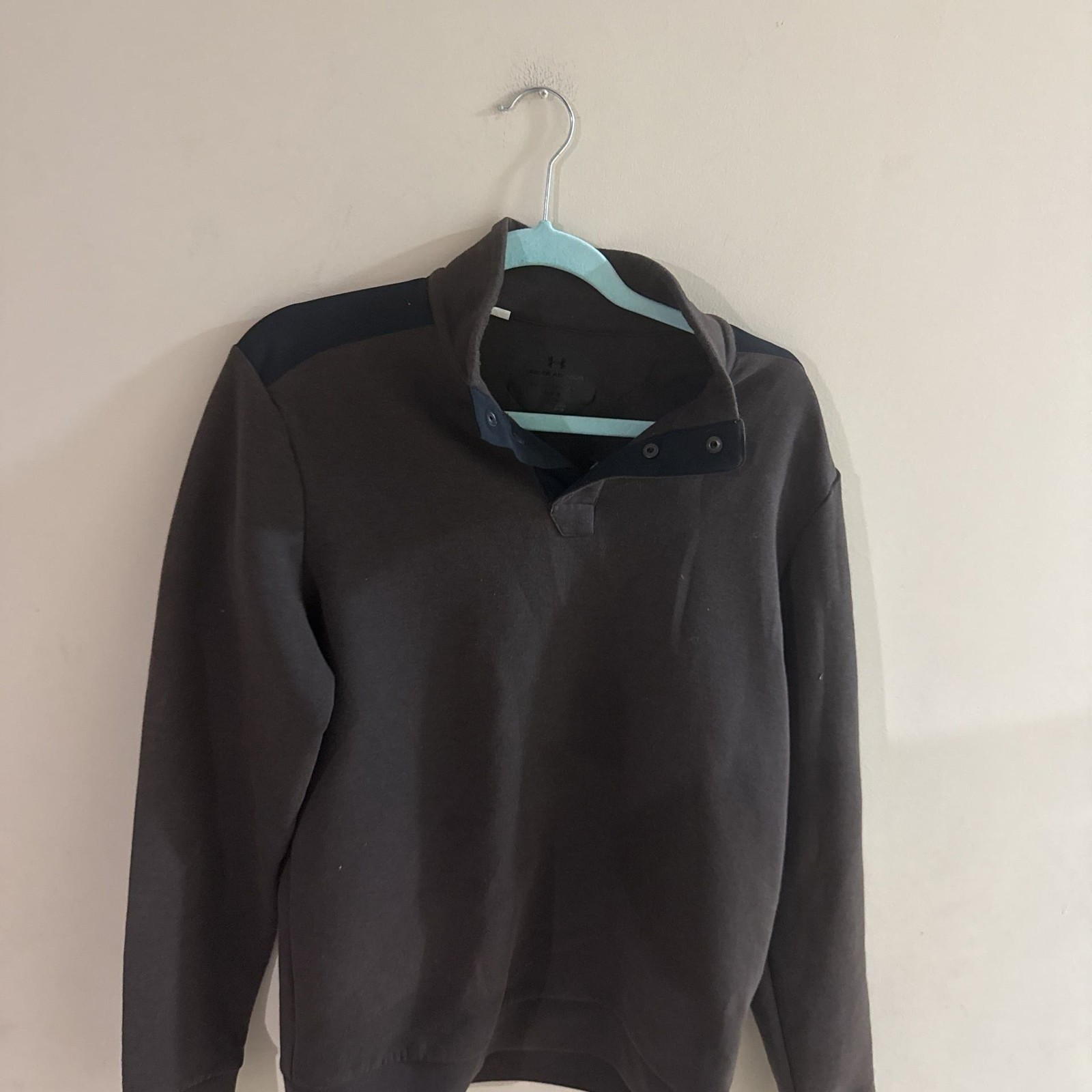 Under Armour Men's Black/Gray Snap Mock Neck Pullover M gallery