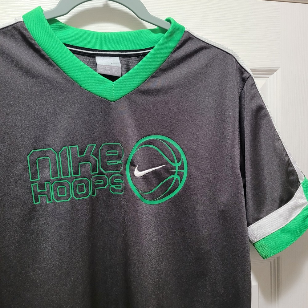 Vintage Y2K Nike Hoops Atheletic Shirt Mens Large Black Basketball Polyester