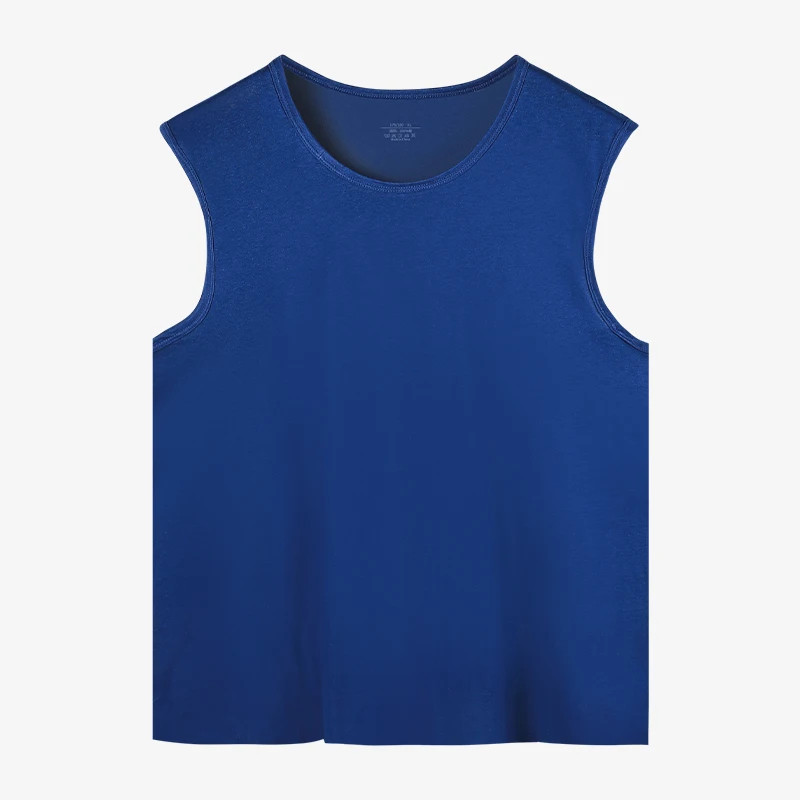 Men's Pure Cotton Breathable Slim-Fit Youth Sports Undershirt, Loose Summer Thin