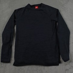 Nike Shirt Mens Small Black Crew Neck Long Sleeve Activewear Tech Knit