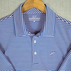 VINEYARD VINES x GRAND OAKS TX Pink/Blue Performance Polo Shirt Sz Medium Mens