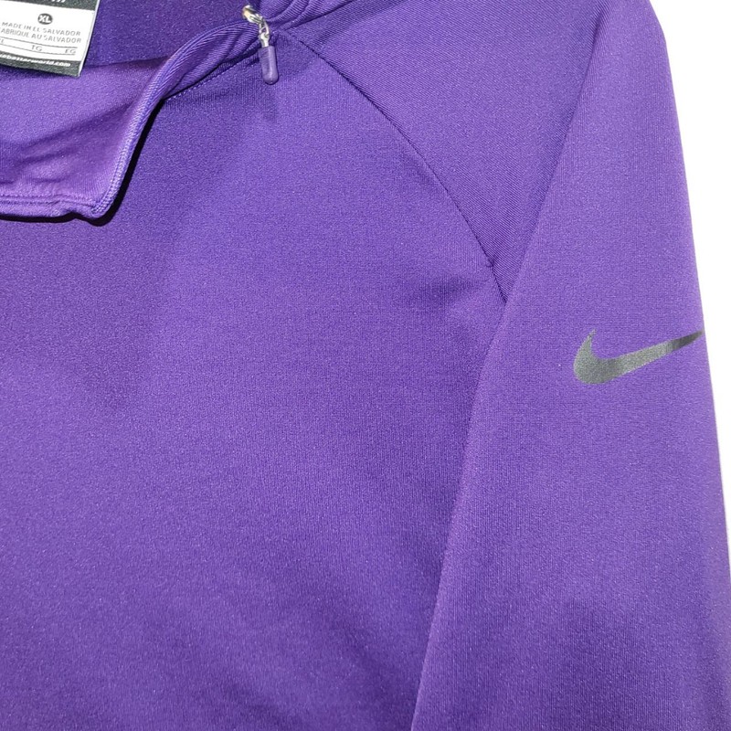 Nike Pro DriFit Pullover XL Purple Running L-Sleeve Athletic Zip Mock Neck Men gallery
