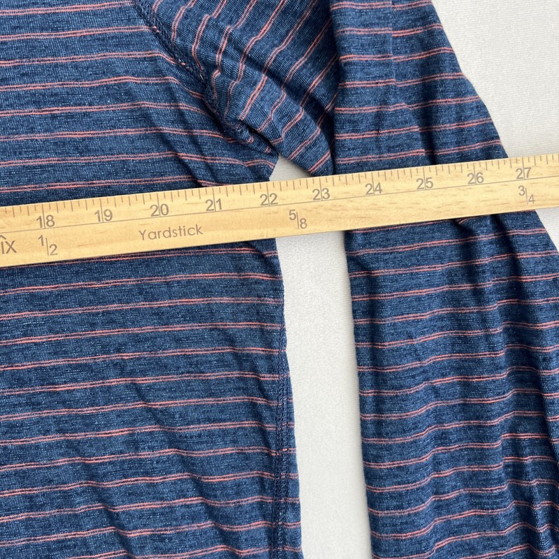 Wallace and Barnes Henley Shirt Men's Size Large Blue Striped Long Sleeve Casual gallery