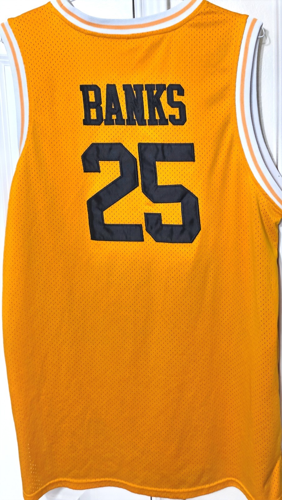Bel-Air Academy Banks 25 Yellow Mesh Breathable Basketball Jersey Tank Mens M gallery