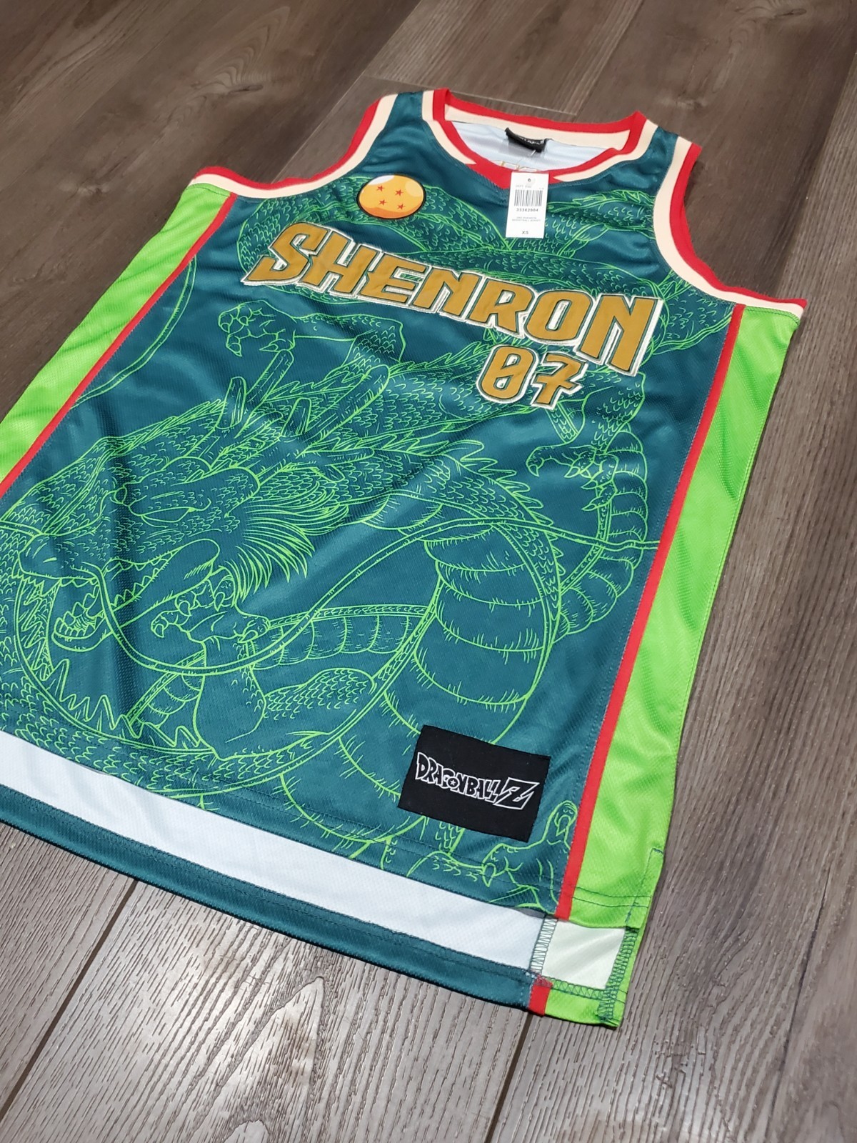 Dragonball Z BoxLunch Shenron #07 Basketball Jersey XS Green Dragon gallery