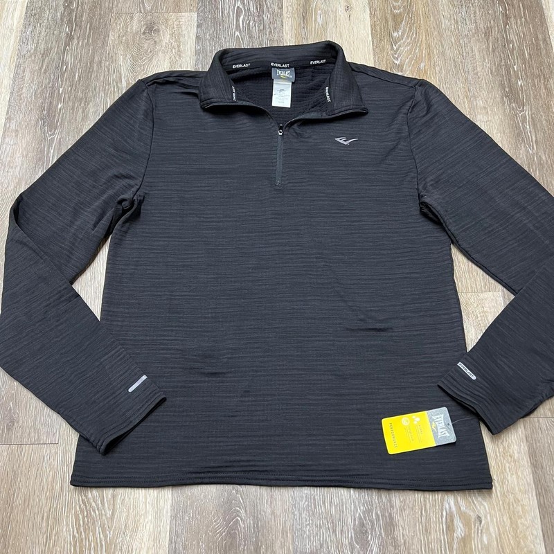 "NEW" EVERLAST Performance 1/4 Zip Black Activewear Pullover Shirt Men's Medium gallery