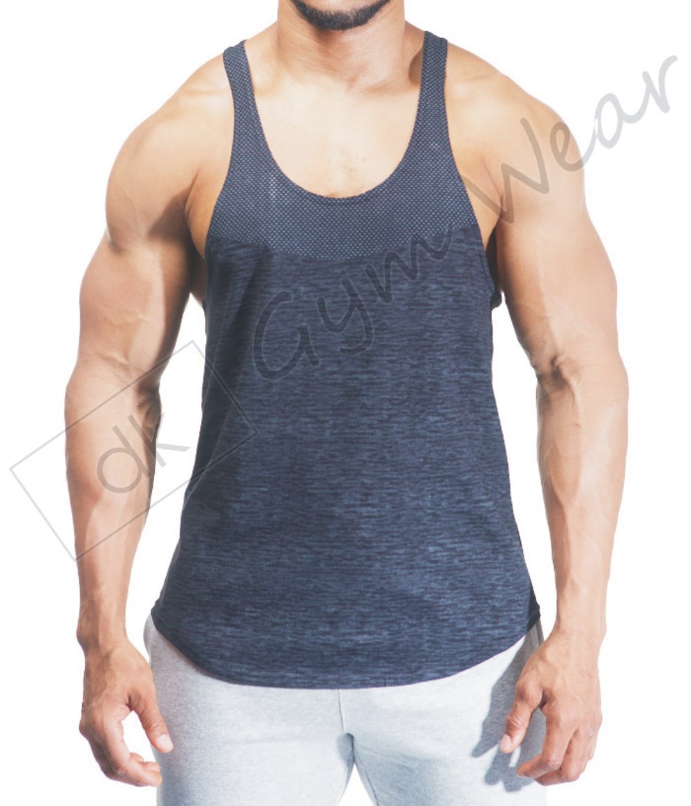 Mens Bodybuilding Gym Stringer Vest Y Back Racer Back Tank Top Fade Out Gym Vest gallery