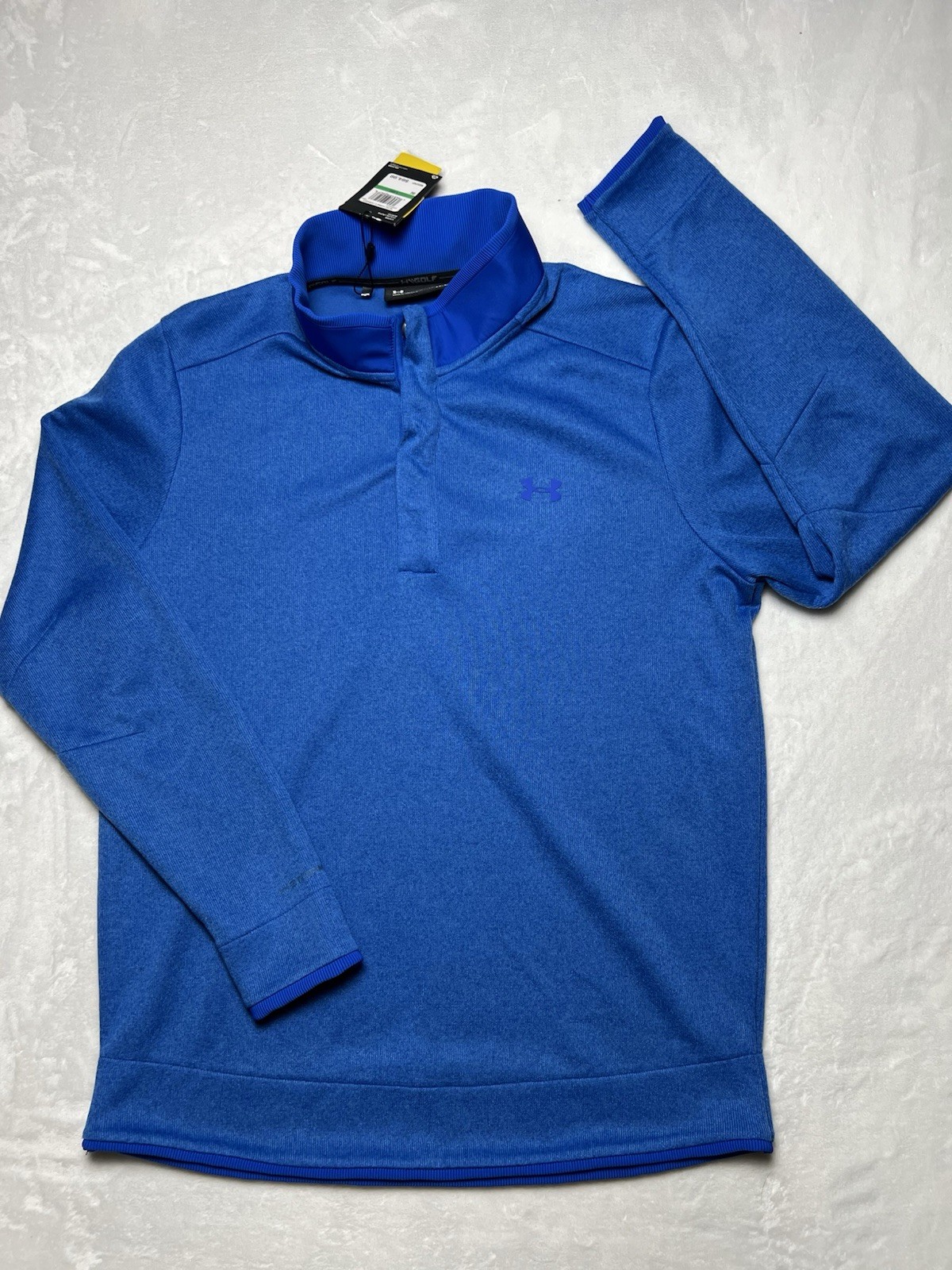 NEW Under Armour Storm Golf Sweater Snap Button Mock Neck 1/4 Pullover sz L gallery