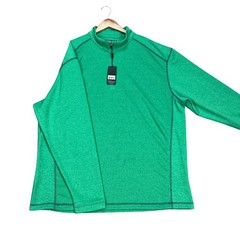 Pebble Beach Pullover Mens XL Green Heathered Quarter Zip Golf Performance NEW