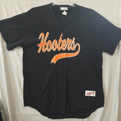 Vintage Soffe Hooters Baseball Jersey Black – Made In USA • Size XL