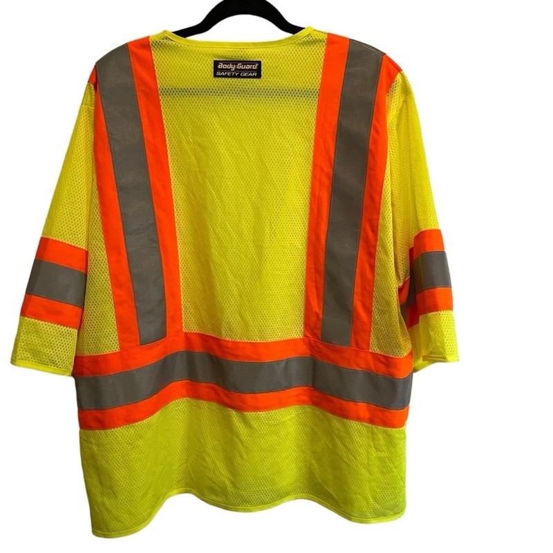 Body Guard Yellow & Orange Safety Vest w/ Reflective Strips. Size L/ XL gallery