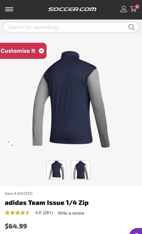 adidas Team Issue 1/4 Zip. Men’s Large. Navy Blue And Gray. New With Tags. gallery
