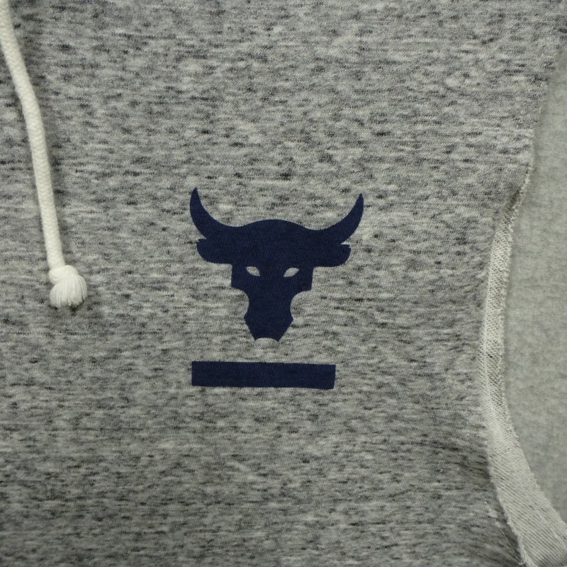 Under Armour Shirt Mens Medium Project Rock Sleeveless Hoodie Workout Bull gallery