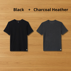 NWT Vuori Men’s Strato Tech Tee – New – Black + Charcoal Heather color