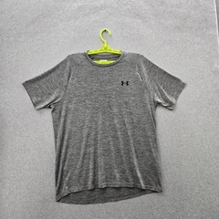 Under Armour Men Shirt LG/G/G Gray Heatgear Tech Tee Logo Loose Short Sleeve