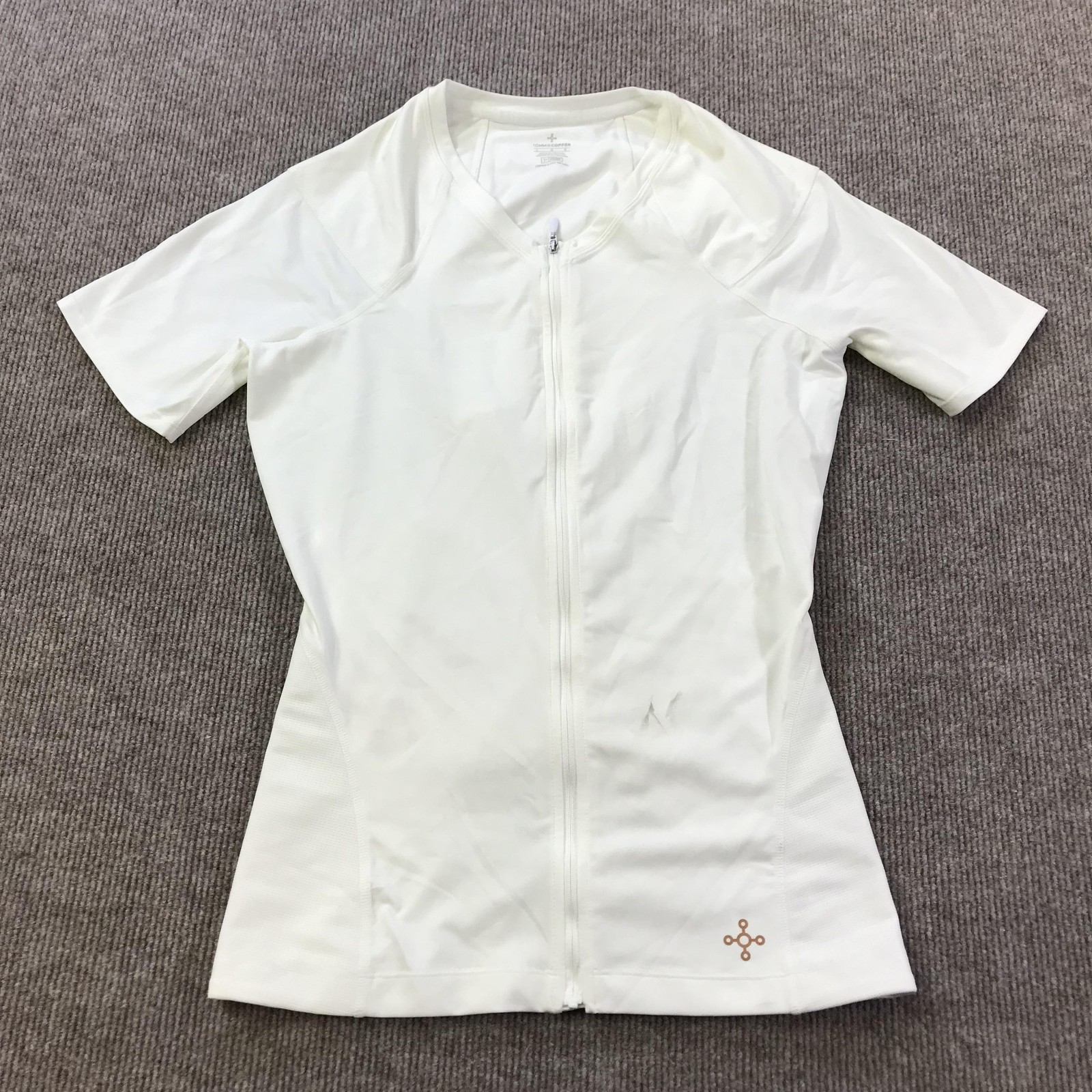 Tommie Copper Lower Back Support Shirt Mens Large White Zip Compression SS gallery