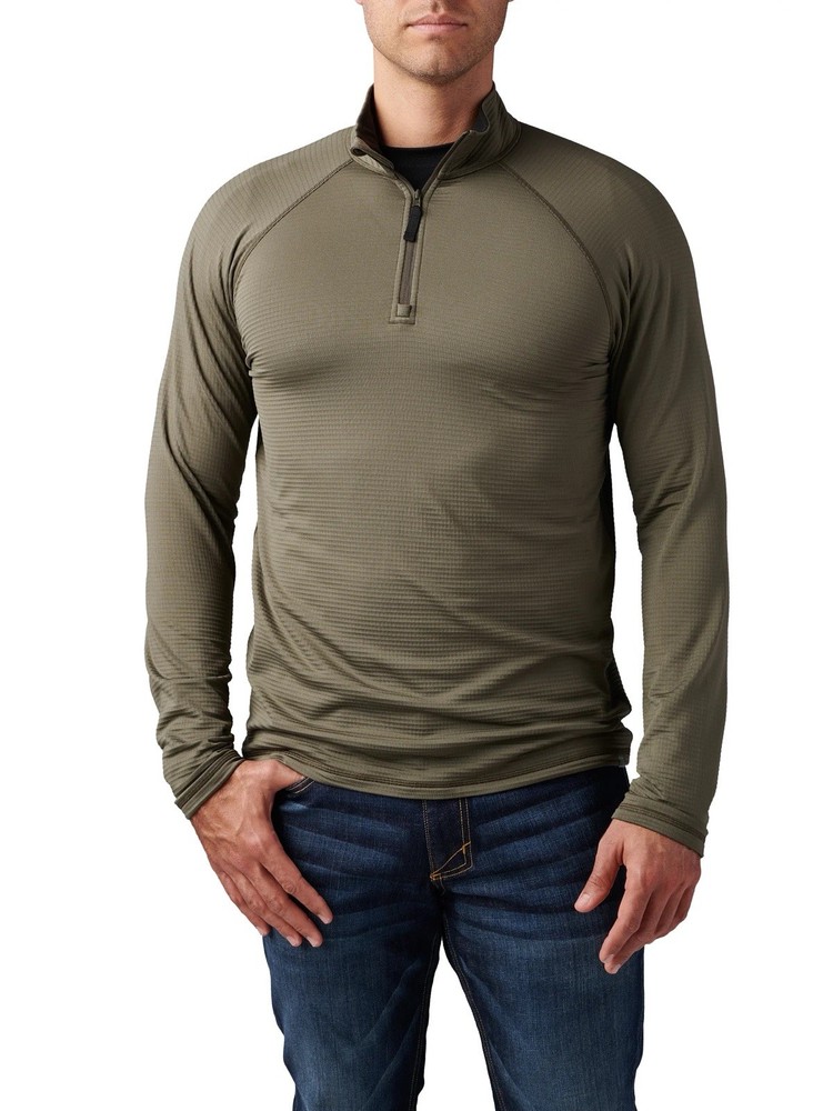 5.11 Tactical Stratos 1/4 Zip Fleece Mens 2XL Ranger Green Pullover Shirt