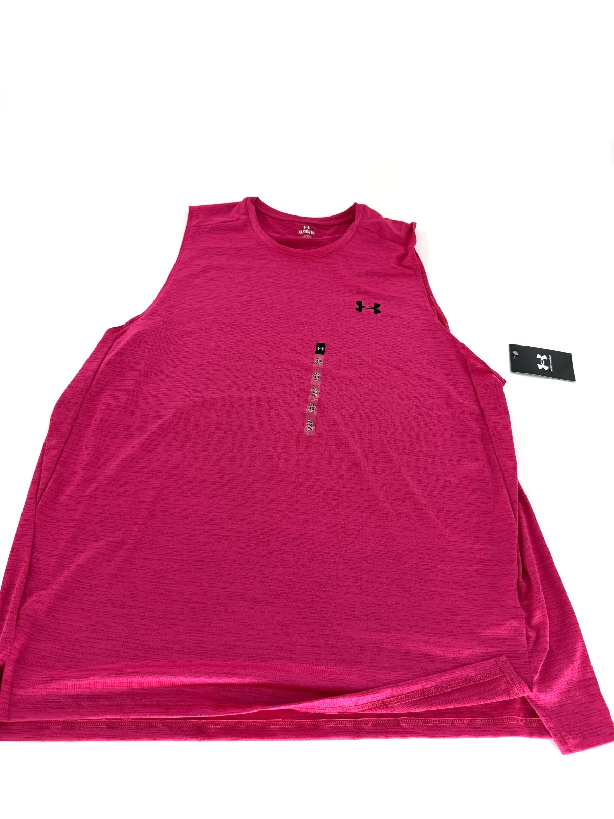 Under Armour Men Size M Fuchsia Tech Vent Sleeveless Tank Top Shirt 1384290-681 gallery