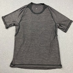 Lululemon Reversible Shirt Mens * Medium Black Heather Gray Short Sleeve Active