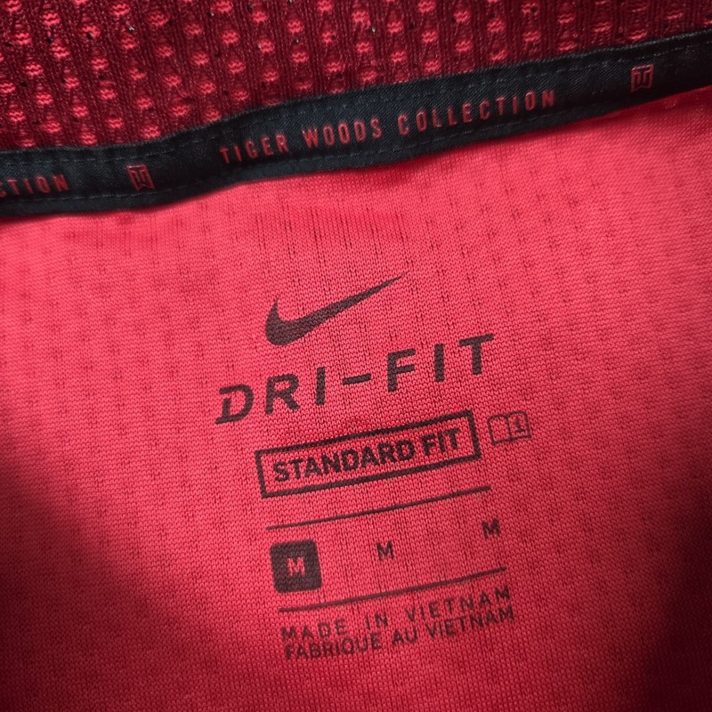 Nike Dri-Fit ADV TW Tiger Woods Blade Collar Golf Polo Shirt Mens Medium Red gallery