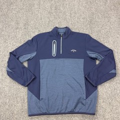 Callaway Pullover Mens Large Blue 1/4 Zip Long Sleeve Golf Top Knit Colorblock