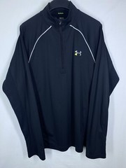 Under Armour Sweatshirt Mens Medium Black 1/4 Zip Performance Run Thin Pullover