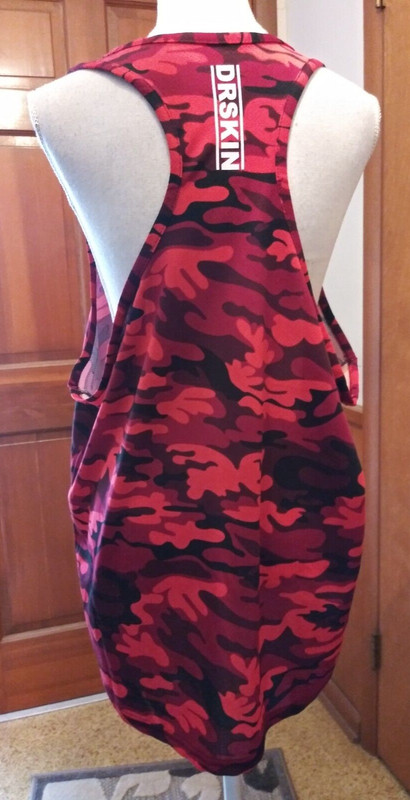 DRSKIN Mens XL Camo Dri-Fit Active Wear Stretchy Mesh Muscle Tank 30" Long New gallery
