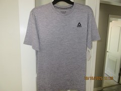 Reebok Men’s Delta Core T-Shirt-Sleet Heather – 3XL – Moisture Wicking