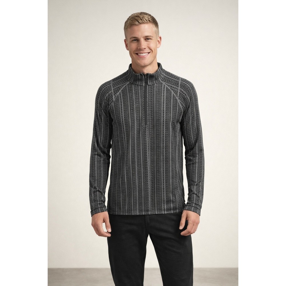 SAXX Viewfinder Half-Zip Mens Medium M Gray Merino Wool Blend Base Layer
