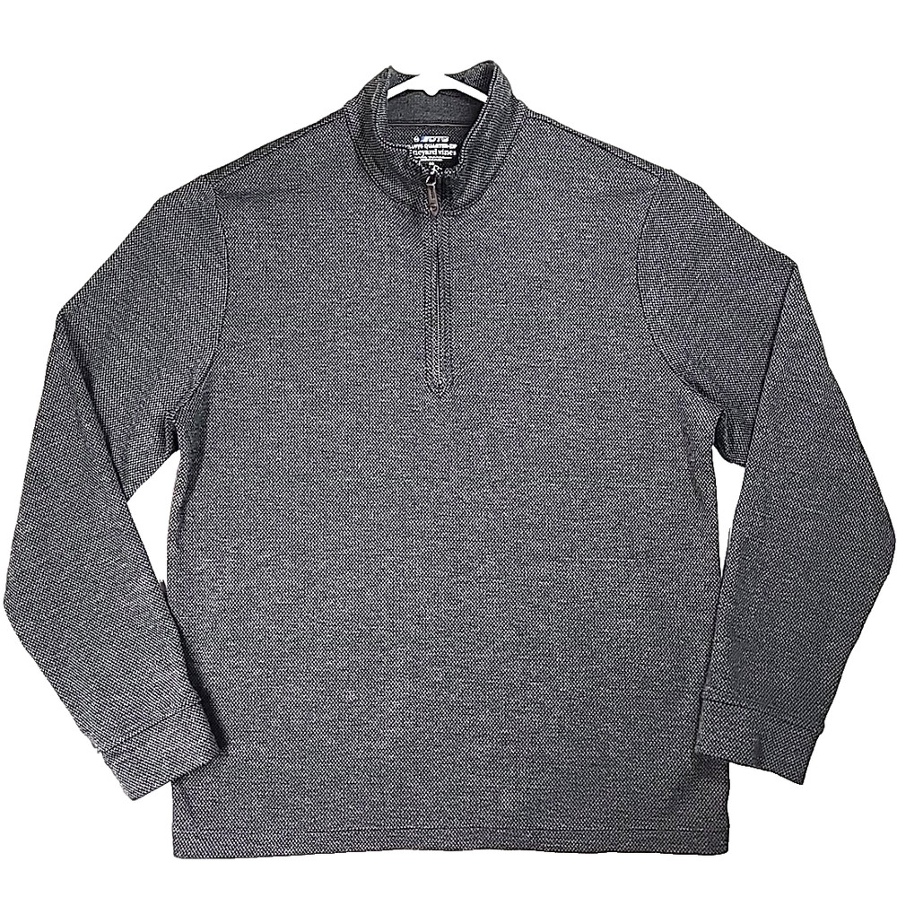 Vineyard Vines OTG Bluffs Quarter-Zip Pullover Mens M Gray Herringbone Golf