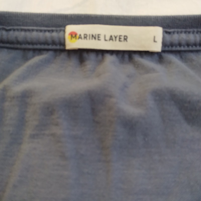 Marine Layer Shirt Large Blue Gray Long Sleeve Baselayer Tee Outdoor Mens Large gallery