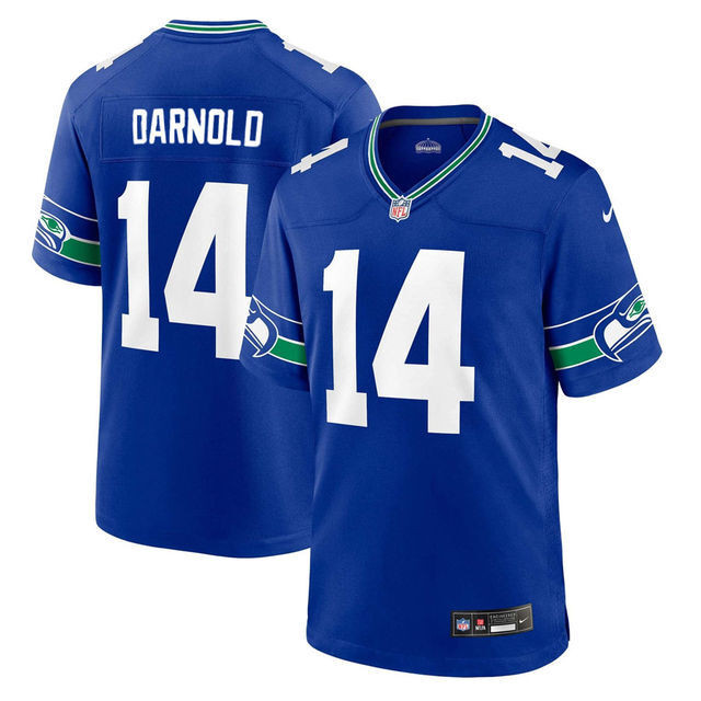 Men's #14 Sam Darnold Blue Player SportShirt Adult - All Stitched