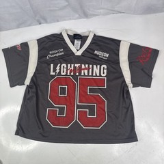 Disney Pixar Cars Shirt Gray Jersey Lightning McQueen 95 Pit Crew Mens S