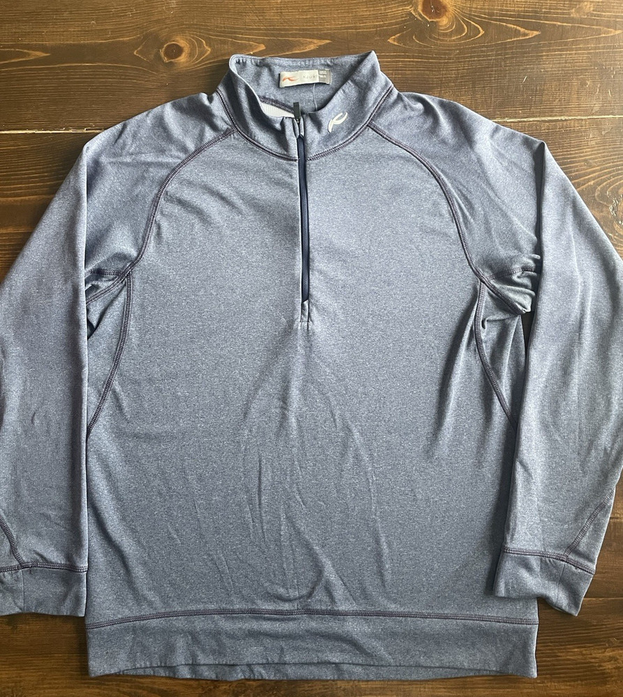 KJUS Golf Pullover Keano Midlayer Half Zip Sleeve Blue Size Large/52- $149