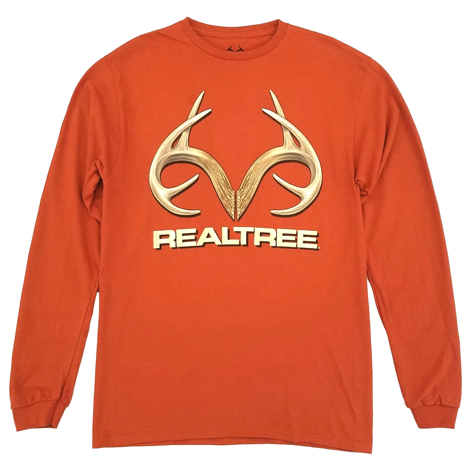 Realtree Men's Sedona Orange Long Sleeve Antler Graphic T-Shirt 2XL Hunting gallery
