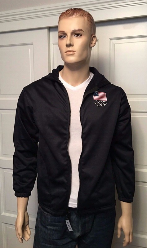 U.S.A Olympic Committee Full Zip Light Jacket Hooded Medium W/ Pockets gallery