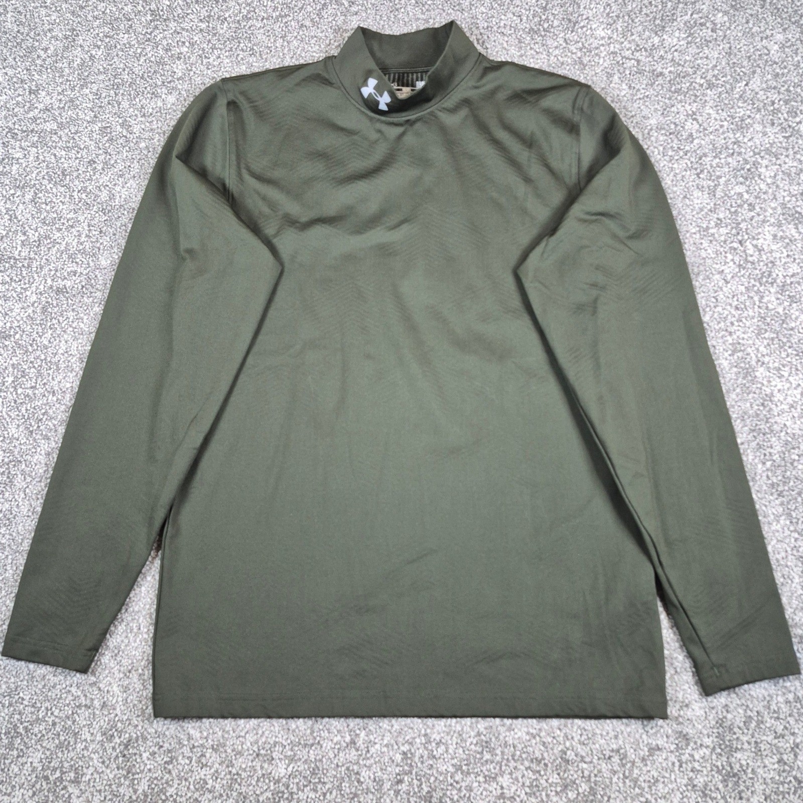 Under Armour ColdGear Infrared Mock Neck Top Mens Large Green Fitted Base Layer gallery