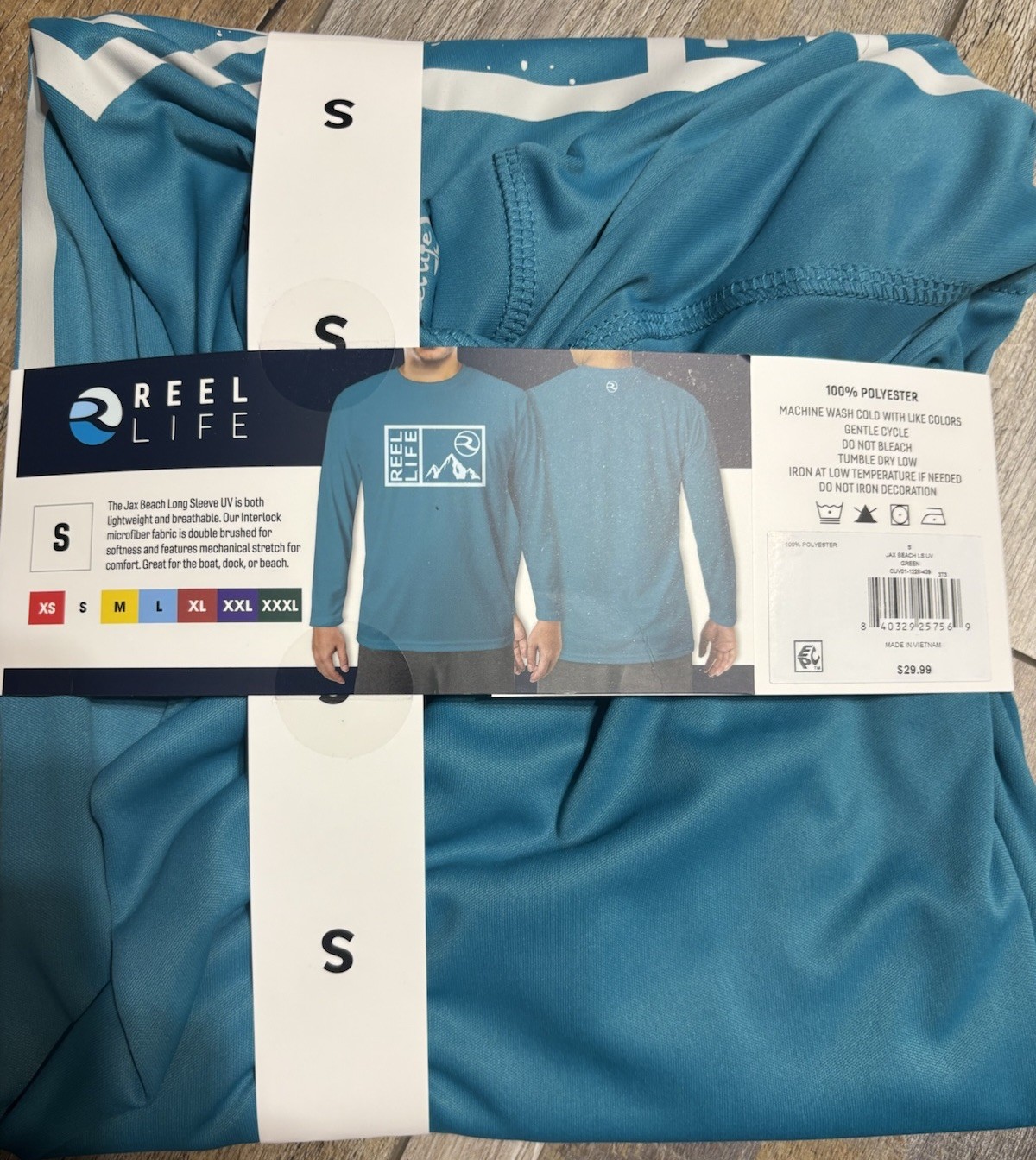 Reel Life Men’s Sun Defender Lightweight Long Sleeve UV T-Shirt Small New gallery