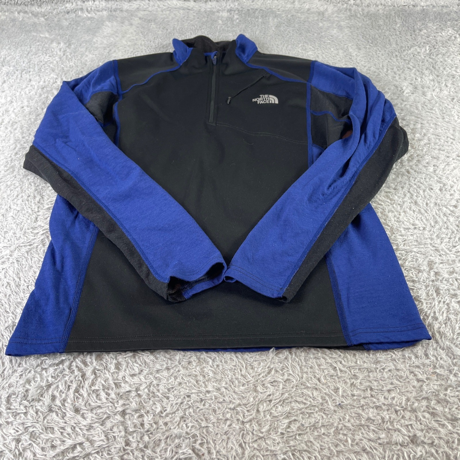 The North Face Flight Series Black Blue Quarter Zip Pullover Fleece Men M gallery
