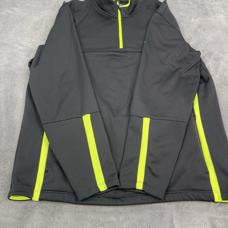 Nike Golf Pullover Mens Large Tour Performance Dri Fit 1/4 Zip Black Yellow Bold gallery