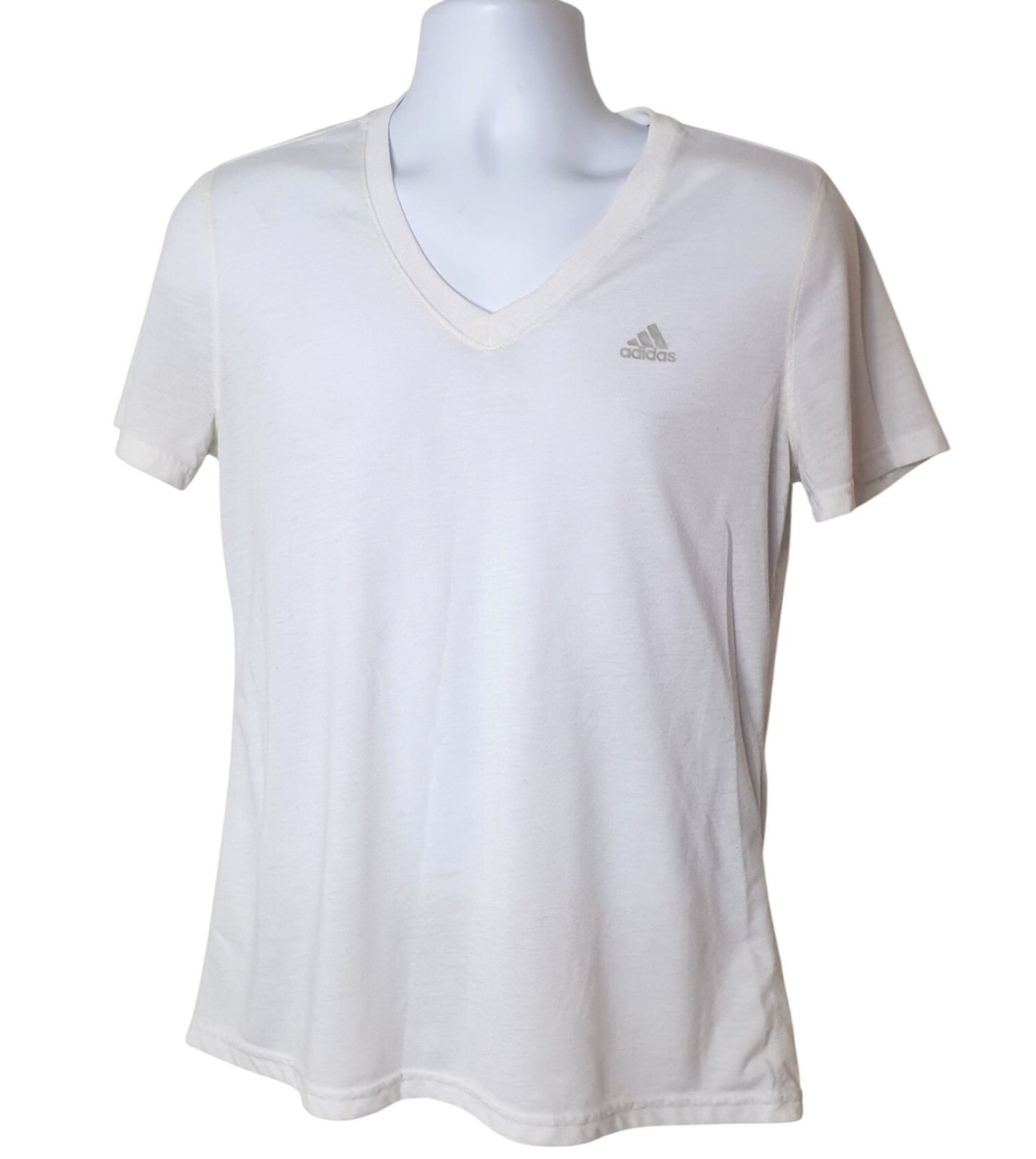 Adidas Mens Ultimate Tee Lg White V-Neck Climalite SS Versatile Sporty Athletic gallery