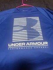 Under Armour Performance Apparel Men’s Blue Logo Crew Neck Short Sleeve Tee XL