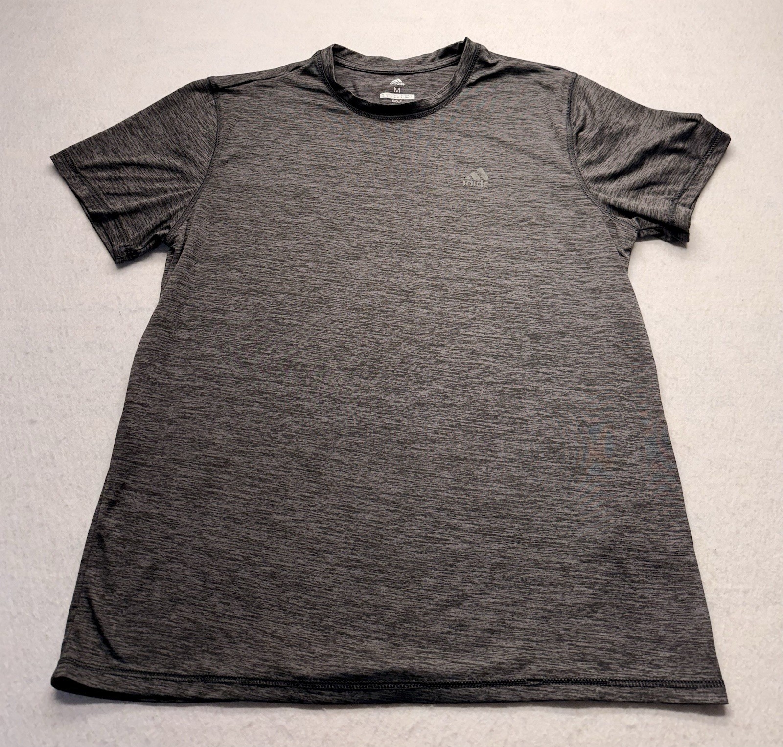adidas Golf Mens Medium Grey Space Dye Active Performance Short Sleeve T-Shirt gallery