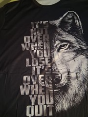 Wolf Graphic Sleeveless T-SHIRT Motivational Quote Black Gray 2xl